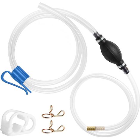 Pompe à Eau Manuelle, Pompe Siphon Carburant Tube 1,2m + 0,8m Transfert Pompe manuelle carburant pour essence gaz pétrole liquide et eau, pompe à eau manuelle de transfert avec tube 1,2m et 0,8m (1/5)