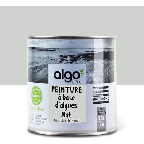 Peinture écologique Algo - Mat - Gris Clair de Houat - 0.5L (1/5)