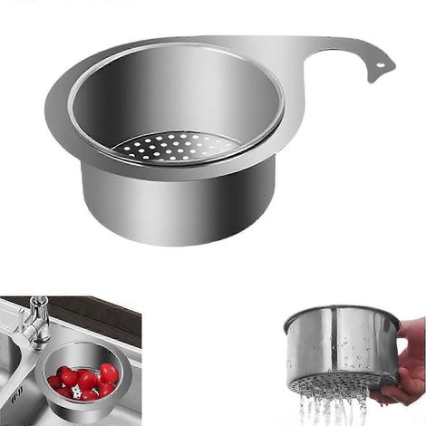 Panier-filtre d'évier en acier inoxydable en forme de cygne, idéal pour filtrer les déchets de cuisine et laver les fruits et légumes (petit format).