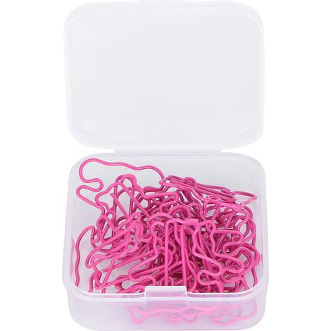 Lot de 20 mini trombones en fil de fer recouvert de plastique, en forme d'ours, marque-pages, porte-documents, porte-carnets, rose rouge