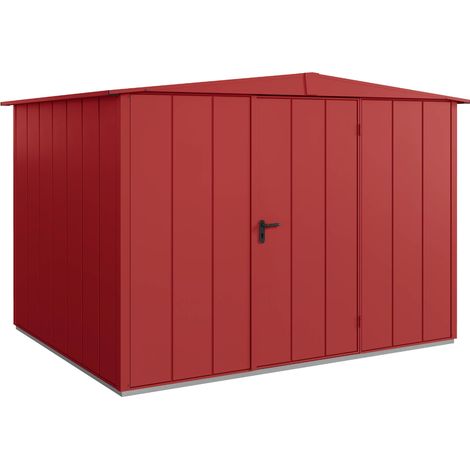 Hörmann Metall-Gerätehaus Berry Modern mit Satteldach Typ 3, 324 x 248 cm, purpurrot, 8 m², 1-flüglige Tür (1/5)