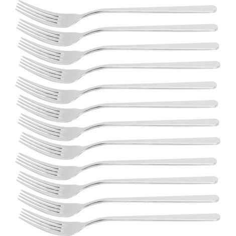 Ensemble de 12 couverts en acier inoxydable pour restaurant - Fourchettes, cuillères, couteaux (1/5)