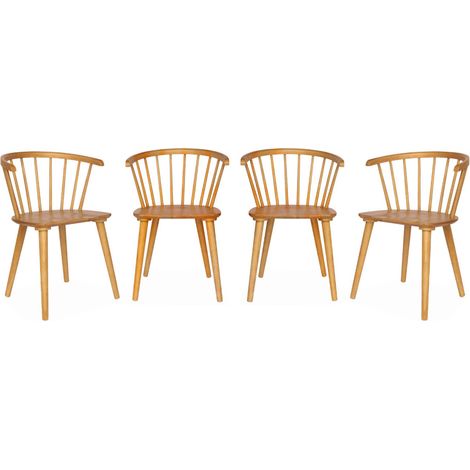 sweeek - 4er-Set Sprossenstühle aus Holz und Sperrholz (1/5)