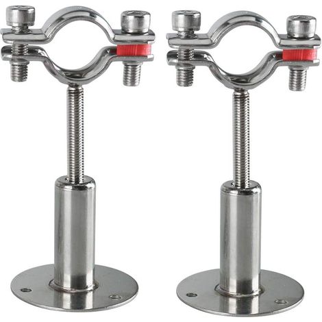 Set mit 2 Wand-Rohrhalterungen – Edelstahl 304 – Verstellbar von 50 bis 100 mm – Für 19-mm-Rohre – Wand- und Deckenmontage (1/5)