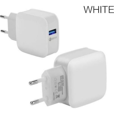 Adaptateur secteur - Okmall - Chargeur USB QC3.0 - 5V-12V - EU/US - Matériau ABS+PC (1/4)