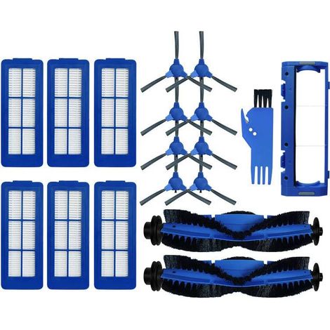 Accessoires compatibles avec les robots aspirateurs de fond Eufy 11S / 15C / 30C max / G30 : kit de brosse principale, brosse latérale et couvercle de filtre.
