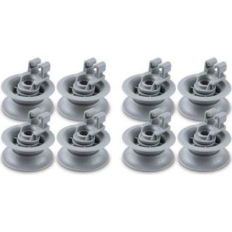 Lot de 8 roulettes pour panier de lave-vaisselle - 30 mm - Pour panier supérieur de lave-vaisselle Bosch, Siemens, Neff, Beko