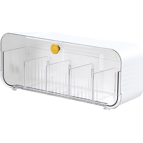 Lot transparent mural 6 cellules range-chaussettes tiroir suspendu boîte de rangement sous-vêtements blanc (1/5)