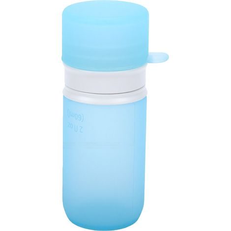 Bouteille distributrice à billes roulante, portable, conteneur de distribution de silicone pour émulsion, pour voyage et maison, bleu clair (1/5)