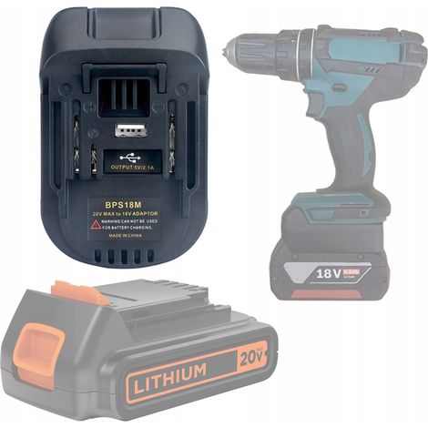 Adattatore/convertitore batteria Black&Decker / Stanley 18V per Makita 18V (BPS18M)