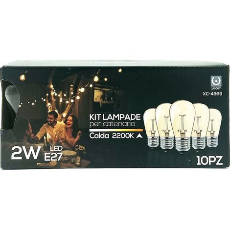 Kit Lampade a 2W da 10pz per Catenario luce calda 2200K WISDOM