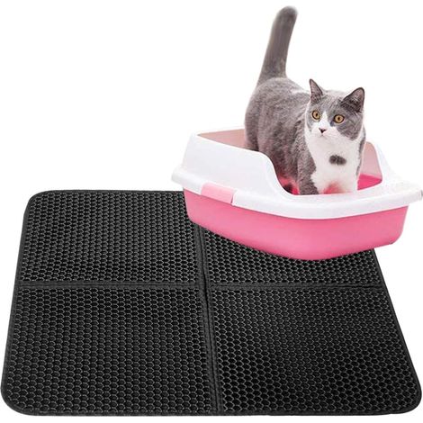 bac à litière - Tapis Anti-déchets Double Couche - piégeage (1/5)