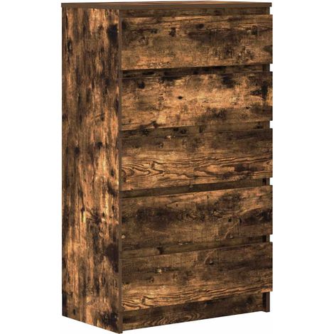 Maison Exclusive - Cassettiera Rovere Fumo 60x36x103 cm in Legno Multistrato