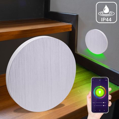 LED Treppenleuchte IP44 Alu-gebürstet - Lichtfarbe: Smart Tuya RGB CCT 3W - Lichtaustritt: Kato (1/5)