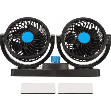 Ventilateur USB Voiture Puissant Double Tête, Rotation 360°, Silencieux et Portable pour Camion, Camping-Car, Bateau (1/5)