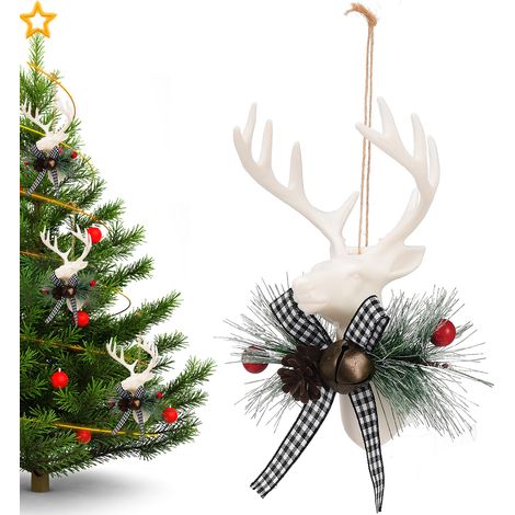 Décorations de Noël, ailes d'ange renne de Noël, décorations pour sapin de Noël, décorations, bricolage de Noël (tête de renne) (1/3)