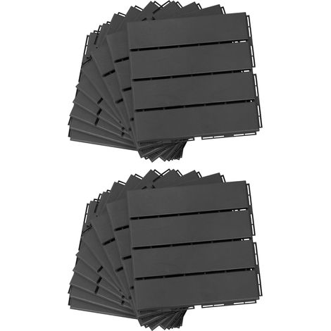 Caillebotis - Outsunny - Plastique - 30x30x2cm - Noir (1/5)
