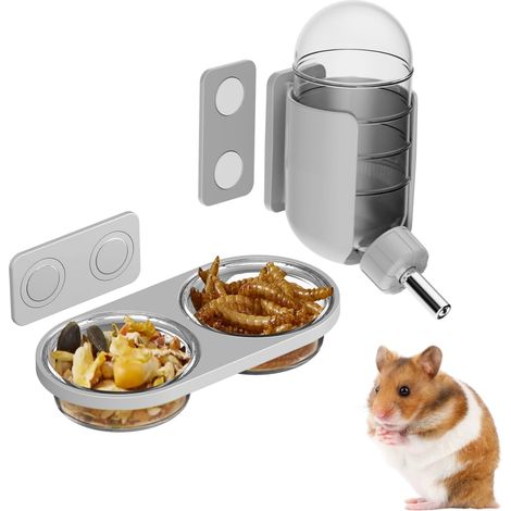 Magnetic Feeding Set for Rodents with Water Bottle (1/5)