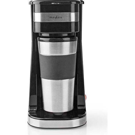 Nedis KACM300FBK Kaffeemaschine schwarz und silber kompakt 0,4L (1/5)