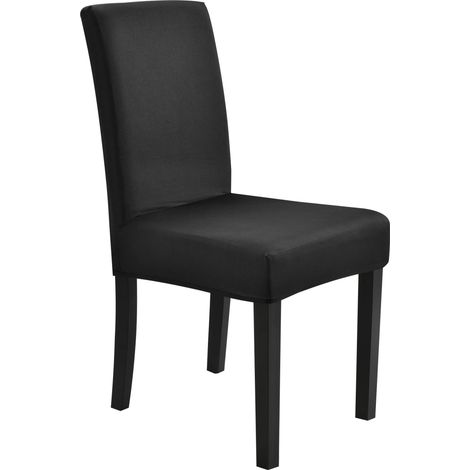 MINKUROW Stuhlhusse 1er Set 42-53 cm Dunkelgrau Stuhlhusse Maschinenwaschbar Stuhlhusse Stretch Stuhlhusse (Schwarz) (1/5)