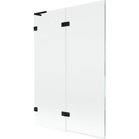 Mexen Lunar L schermo per vasca da bagno a 2 ante sinistro 120 x 150 cm, trasparente, nero - 897L-120-100-70-00-L (1/5)