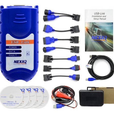 Interface de Diagnostic Camion NEXIQ USB-Link 125032, Scanner Moteur Poids Lourds, Outil de Diagnostic OBD Camions Bus Utilitaires, Kit Complet avec Câbles et Mallette (1/5)