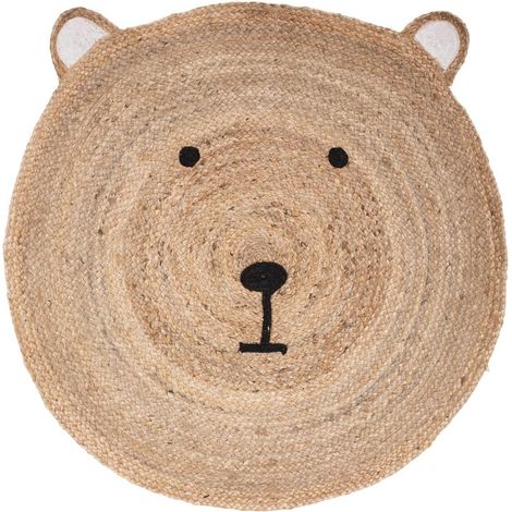 Tappeto per bambini con orsetto di iuta d100cm - Atmosphera créateur d'intérieur (1/4)