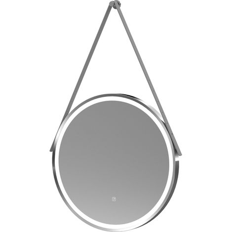 Balterley Quixhill Round Framed LED Touch Sensor Mirror with Demister, 600mm - Chrome/Grey (1/2)