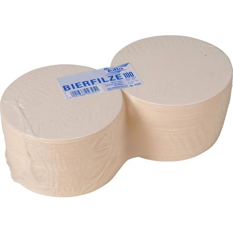 IDENA- Folia Feltro per Birra Vuoto, Rotondo, Diametro 107 mm, Colore Bianco, 2325 (1/2)