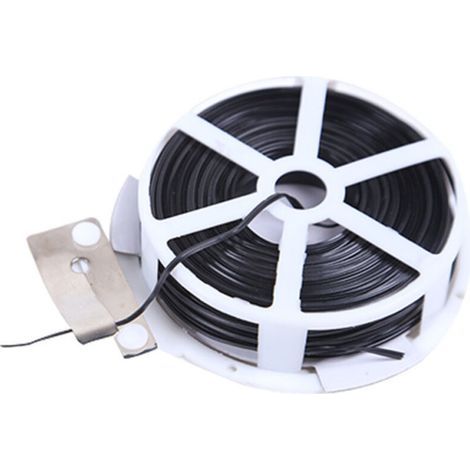 Plastic Garden Twist Tie with Dispenser and Cutter for Gardening, Home, Office (Black, 100m) (1/5)