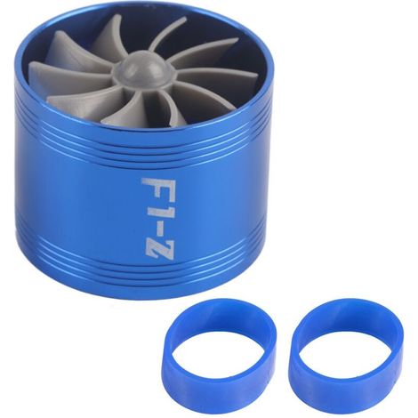 Jeffergarden Turbocompresseur à turbine à ventilateur unique pour voiture, économiseur de carburant, turbo 64 mm bleu-