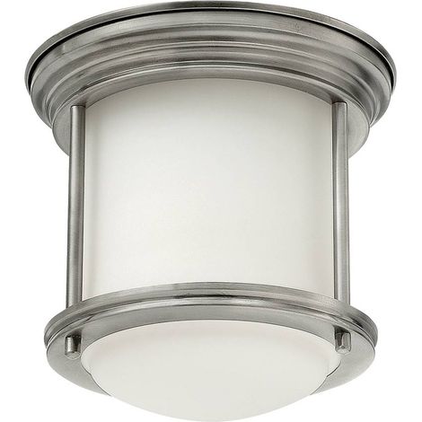 Deckenlampe Badezimmerlampe Deckenleuchte IP44 Nickel Stahl Opal Glas (1/4)