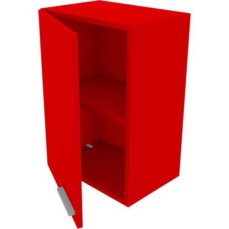 Libreria pensile moderna con anta e schienale - Montaggio rapido cabineo - Rosso (1/5)