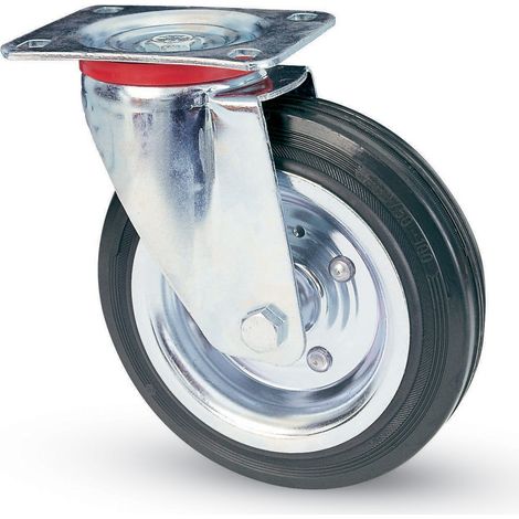 RUOTA INDUSTRIALE D 200 MM GOMMA 80 PIASTRA GIR- AVO- 1,0 pz