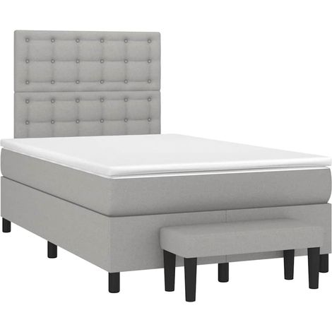 Maison Exclusive - Boxspringbett mit Matratze Hellgrau 120x190 cm