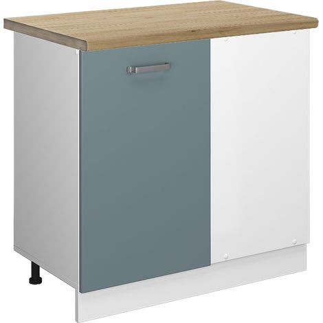 Meuble d'angle R-Line, Bleu-gris, 86 cm , PT Chêne, Vicco