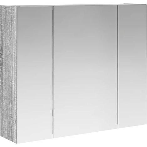 Maison Exclusive - Mobiletto per specchio da bagno Grigio Sonoma 60 x 14,5 x 50 cm