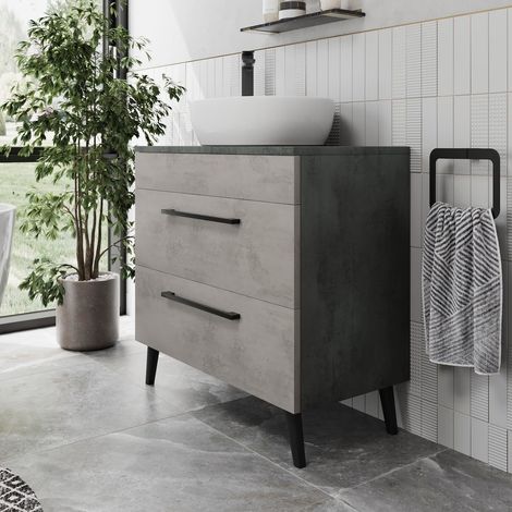 Bathroom Vanity Unit Basin Sink Cabinet Storage Drawer Soft Close Grey 800mm (1/5)