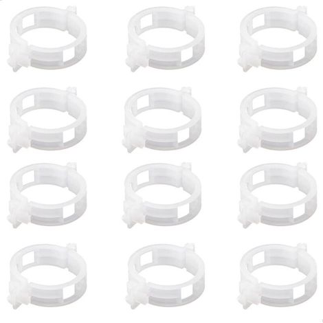Clips de tuteurage pour tomates, légumes et vignes, lot de 100 clips réutilisables en plastique blanc pour petites et grandes pousses (1/4)