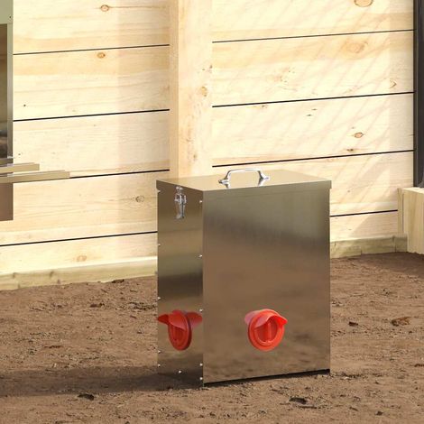 vidaXL Feeder per pollo Argento 32,5 x 20,5 x 43 cm Acciaio