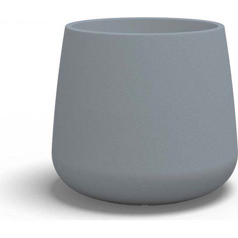Vaso moderno di design Ø93 H65 in polimero grigio resistente per interno ed esterno - Made in Italy - Monacis