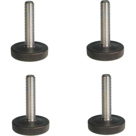 4x vis pied M6 x 30 base 29mm bouton moleté tête plastique molette meuble table chaise (1/2)