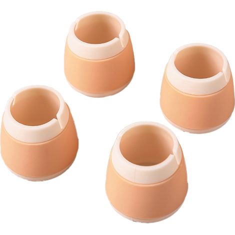 Lot de 4 patins antidérapants en silicone orange pour pieds de chaise, protection anti-rayure pour meubles, embouts ronds antidérapants. (1/5)