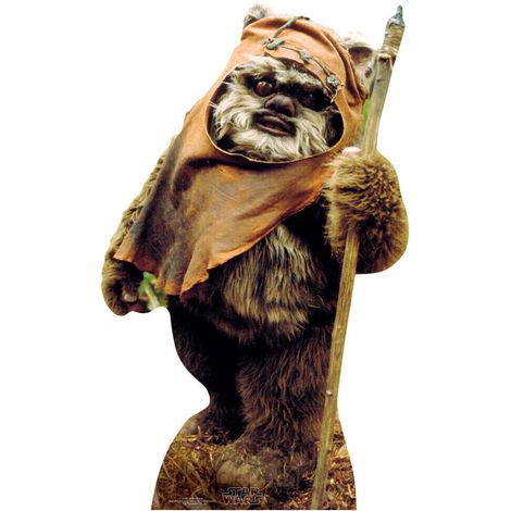Figurine en carton Ewok Star Wars 96 cm – Repositionnable – Ultra léger – Décoration originale pour chambre d'enfant – Star Cutouts