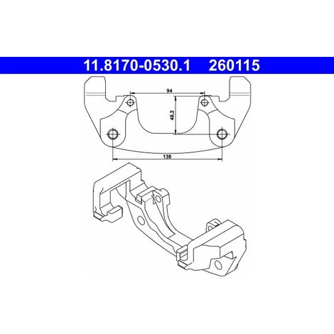 Support, étrier de frein ATE 11.8170-0530.1 BMW 34 11 1 166 233 34 11 6 768 437