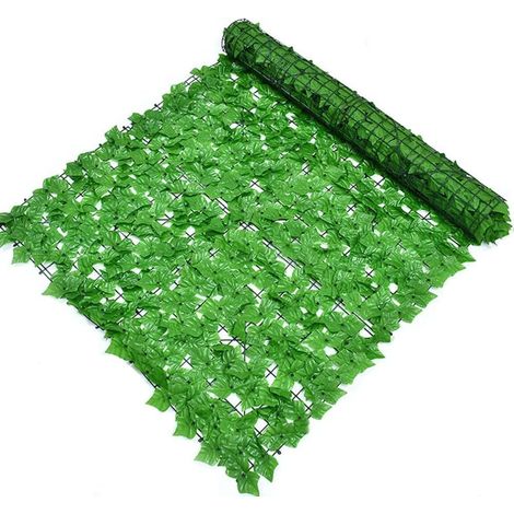 Haie artificielle, brise-vue pour jardin, haie de feuilles artificielles, clôture d'intimité (vert, 50 x 50 cm) (1/4)