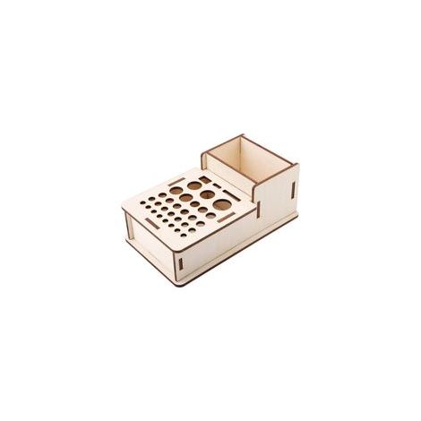 Werkzeughalter aus Leder, Werkzeuge aus Holz und Leder, Aufbewahrungsbox aus Leder, Werkzeugorganizer aus Holz, Lederetui, Zubehör (Werkzeughalter aus Leder Nr. 101) - Crezuo