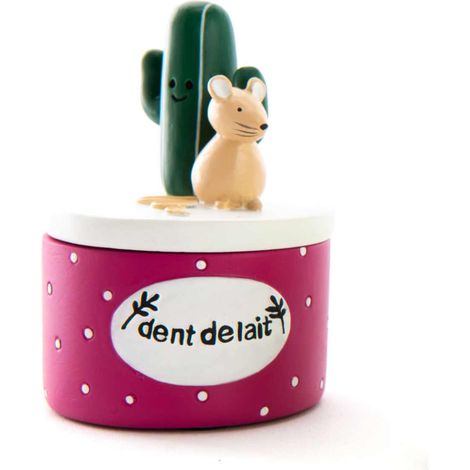 Boite à dents de lait rose cactus (1/2)