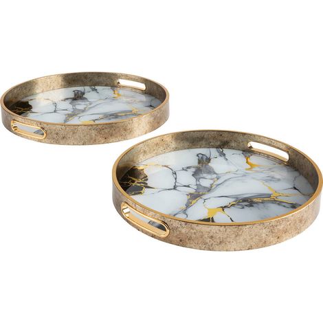 Set aus 2 Tabletts Inaya gold D31 35cm - Atmosphera créateur d'intérieur (1/4)