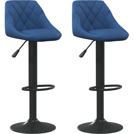 Tabourets de bar 2 pcs Bleu Velours 4 (1/5)